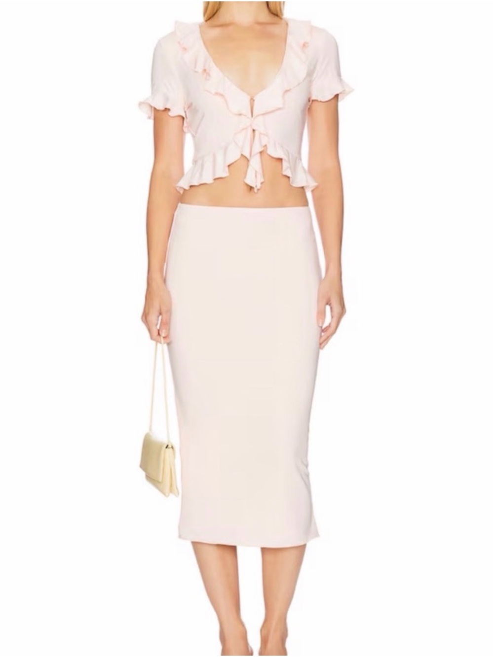 Light Pink Midi Pencil Skirt — Sleek Everyday Midi for Women